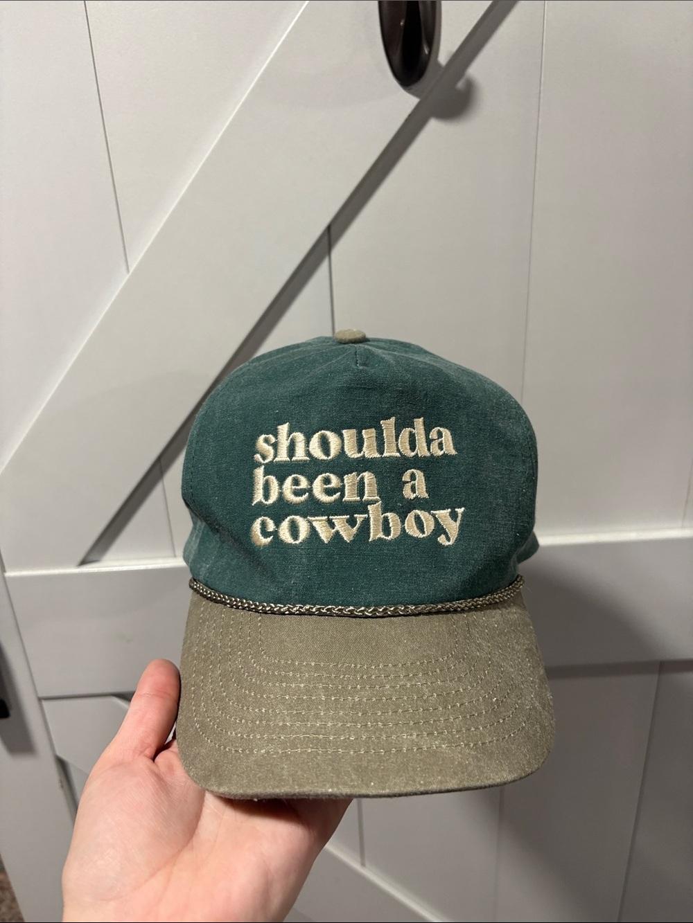 Goorin Bros 'Shoulda Been a Cowboy' Green & Tan Embroidered Cap
